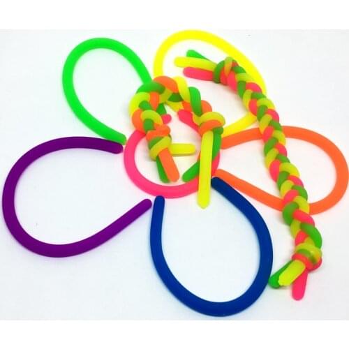 10pcs/lot TPR Soft Anti Stress Rope Toys Fidget Noodle Stretch/Pull/Twirl/Wrap Toy slings DIY Hand-knit Rope