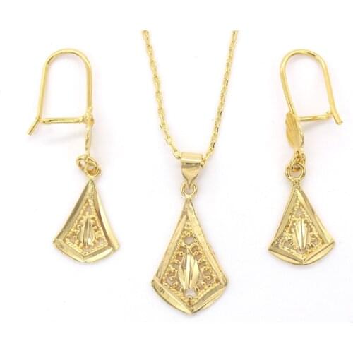 Quality Fashion Earrings Necklace Pendant Jewelry Sets Dubai Nigerian Wedding African for Woman