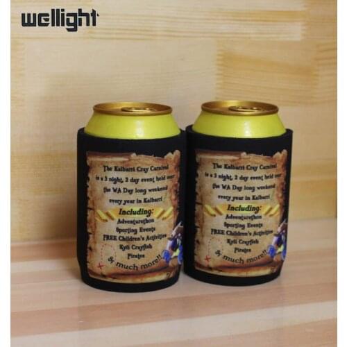 300pcs/lot Custom Print Your Logo Neoprene Can Coolers WITH BASE, Stubby Holders with LOGO printing for Gift ,Free shipping