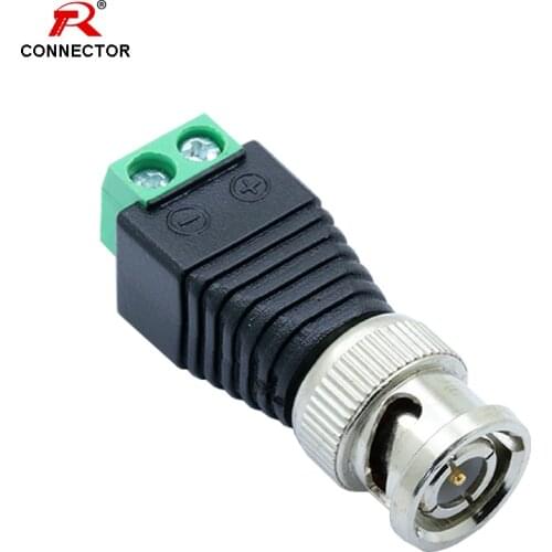 4PCS BNC AV Balun Terminal Connector, BNC Male Plug 2 ways AV Terminal