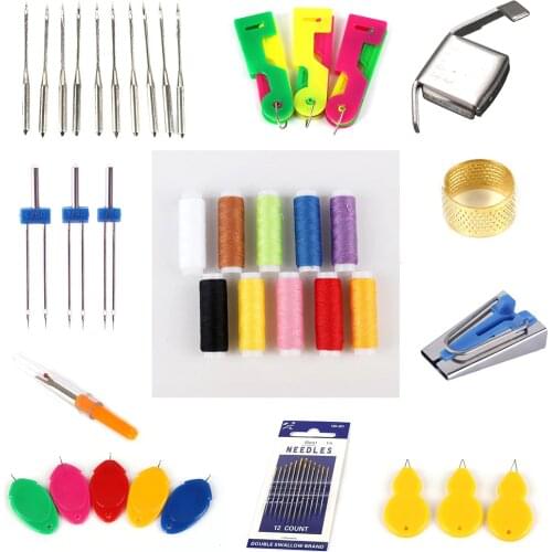 Sewing Machine Accessories Cross-Stitch Tools Sewing Thread Guide Cutter Foot Presser Needles Thimble Hand Knitting Tools Pick