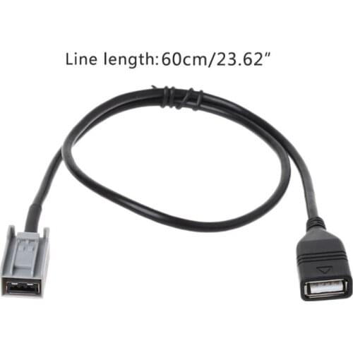 Aux USB Cable Adapter Female Port Extension Wire For Honda Civic Jazz CR-V Accord Stereo MP3 2008-2013 Automobiles Cables