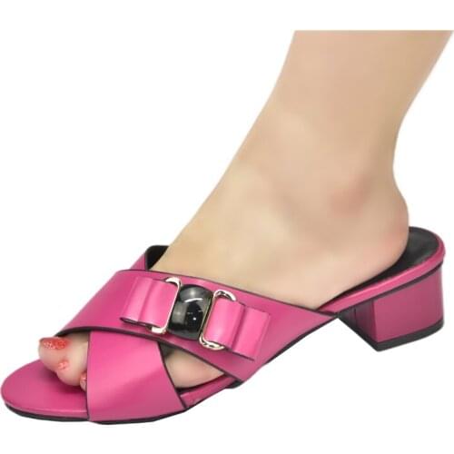 New Arrival Summer Sandals Women Low Heels Shoes Italian Women Wedding Pumps Elegant Slip on Lady Shoes Summer Open Toe Shoes