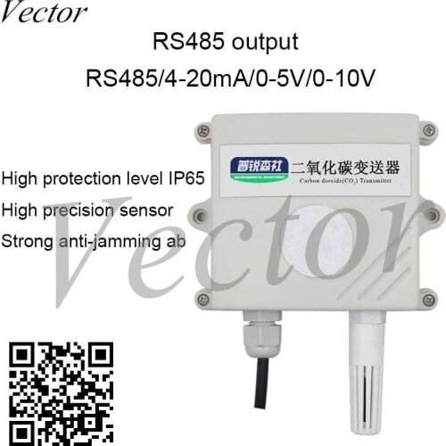 CO2 Carbon Dioxide Transmitter Sensor Gas Concentration Detector RS485 Greenhouse Simulation 4-20mA