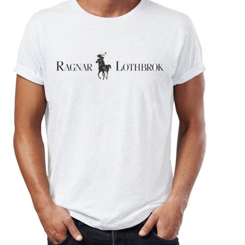 Mens T Shirt Vikings Ragnar Lothbrok on Horse Back Funny Badass Tee