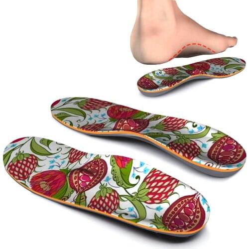 Fruit Pattern Breathable High Arch Support Insole Orthotics Inserts Memory Foam Relieve Flat Feet, High Arch, Foot Pain