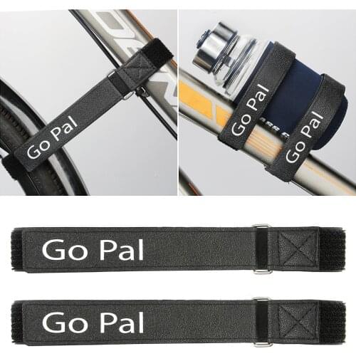 Go Pal 2 Pcs Adjustable Bike Rack Handlebar Strap Reusable Mountain Bicycle Wheel Stabilizer Straps Road Bike Accessories