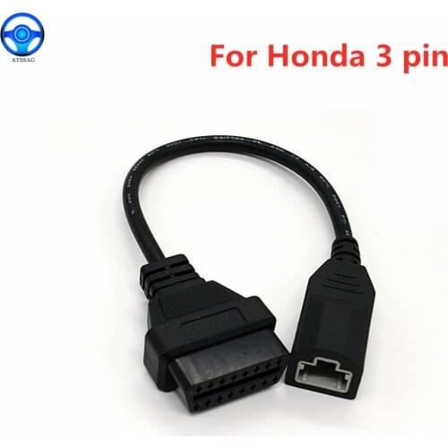 Hot Sell OBD2 Car Diagnostic Cable Connector For Honda 3PIN to 16PIN Lead Cable OBD1 to OBD2 For Honda 3 PIN Auto Cable