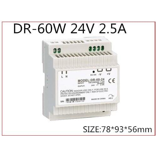 DR-60-24 60W 24VDC 2.5A Din Rail Switching power supply AC to DC