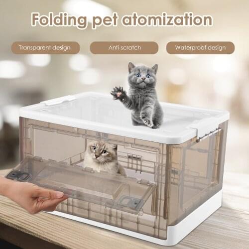 Puppy Incubator Nebulization Box Large Brooder Nursery Kitten Incubator Foldable With Wheels Easy To Carry Oxygen Room For Pets
