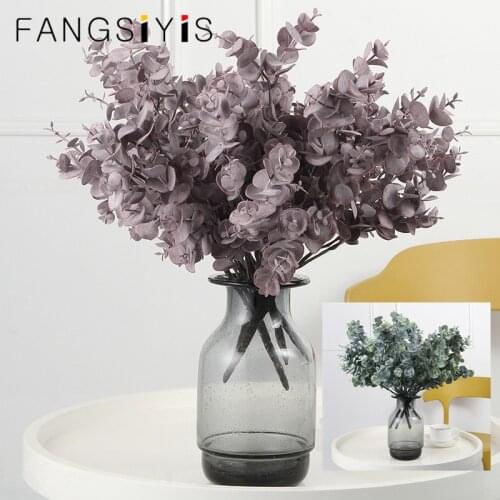 Artificial plant eucalyptus fake flower green plant money leaf DIY wedding flower arrangement home decoration photo props