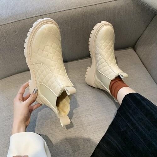 Martin short boots 2021 winter smoke boots plus velvet thickening Chelsea snow boots cotton shoes