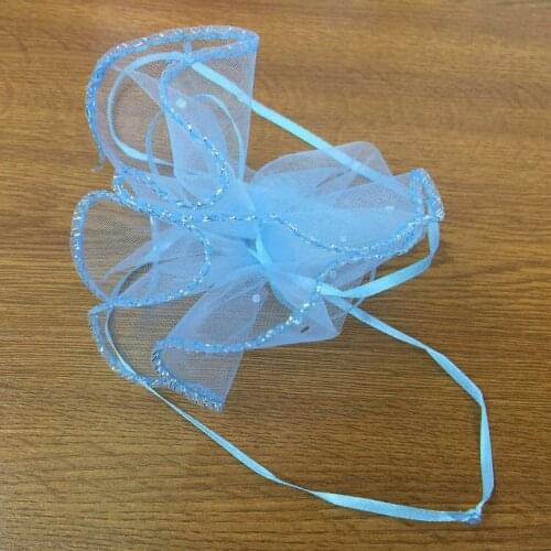 500pcs diameter 35cm sky blue Round Sachet Organza Bag Drawstring jewelry packaging bags for Wedding/gift/food/candy/Christmas