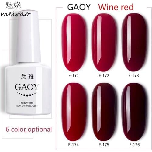 7ML Wine Red Color Nail PolishNail Polish Se Nail Art Lucky Varnish Semi Permanant Paint Gellak Base Top Primer Manicure Lacquer