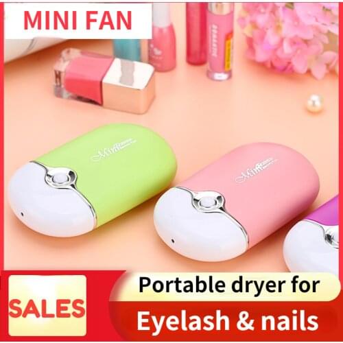Mini Fan Air Conditioning Blower USB Quick Dryer For Eyelash Extension Nail Polish Rechargeable Quick Dry Pocket Cooling Fan