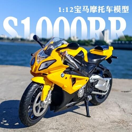 1:12 Bmw S1000RR Motorcycle Locomotive Model Alloy Simulation Collection Ornaments Metal Shock Absorber Toy Car Boy Collection