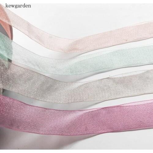 Kewgarden 25mm 1" Nylon Voile Ribbons Lace Gauze DIY Flower Bowknot Accessories Packing Webbing Handmade Tape Wholesale 25Yards
