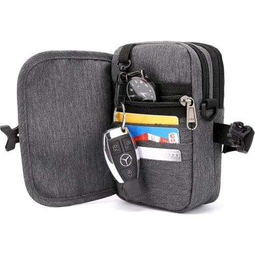New Multifunction Crossbody Bag for Men Waterproof Shoulder Bags Fit 8 Inch Ipad Cellphone Business Black Bag Pack