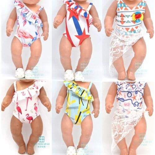 Clothes for doll fit 43 cm toy new born doll baby American Doll fashion suspender swimsuit skirt toys Birthday