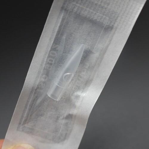 50Pcs Disposable 1RL Tattoo Tips Permanent Makeup Eyebrow Lip Tattoo Needle Caps For Dragon /Mosaic/ Merlin Tattoo Machine Gun