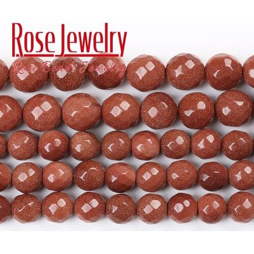 Wholesale Natural Faceted Gold SandStone / Golden Sand Round Loose Beads 15" 4 6 8 10 12 MM For Jewelry Making DIY Bracelet