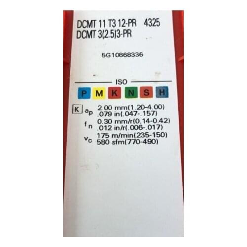 ORIGINAL 10PCS CARBIDE INSERT DCMT11T312-PR4325