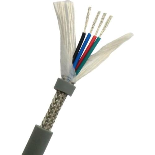 Drag Chain Control Cable Shielded Ultra Flexible 4 Core 0.2mm² Gray Towline Cable 24AWG 50m