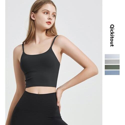 Sexy Back Yoga Crop Top Bra Inner Padded Fitness Tank Top Elastic Sport Bra Gym Vest Professional Workout Vest