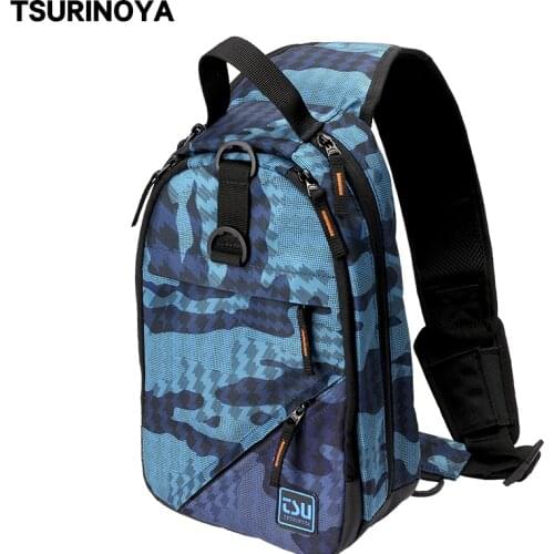 TSURINOYA Men Women Single Shoulder Fishing Bags E1 32*21*9cm Waterproof Multifunctional Fishing Tackle Outdoor Travel Lure Bag