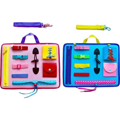 Cloth Book Children Montessori Toy Baby Board Buckle Training Learning Messenger Board Education Sensory Board