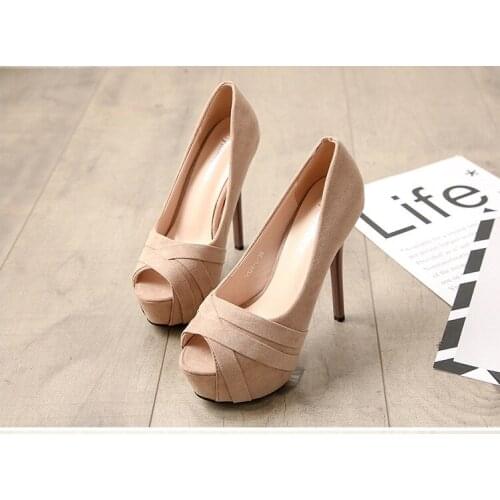 New Fashion Platform High Heels Shoes Pumps Women Shoes Wedding Shoes Woman Peep Toe Pumps Platform Stiletto Heels Talon Femme