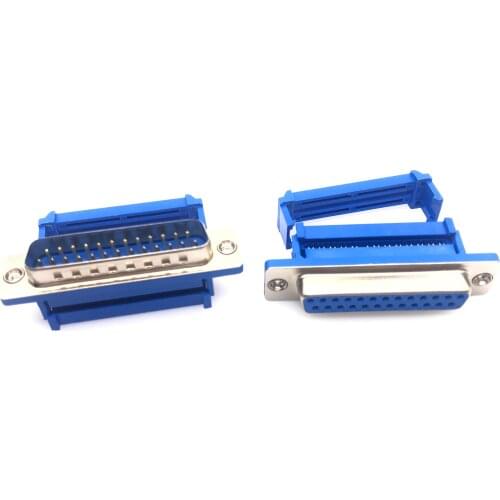 10PCS DB25 DIDC25 male female plug serial port connector idc crimp type D-SUB adapter FOR ribbon cable wire