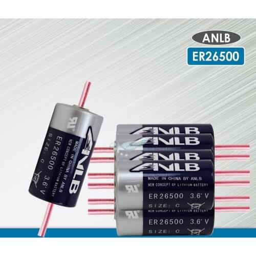 10pcs ANLB C Size Li-SOCl2 Li-ion Battery 9000mAh 3.6V ER26500 capacity for smart card meter with pins