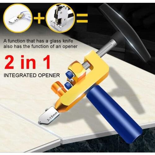 2 In 1 High-strength Glass Cutter Tile Handheld Multi-function Portable Opener Home Glass Cutter Diamond Cutting Hand Tools