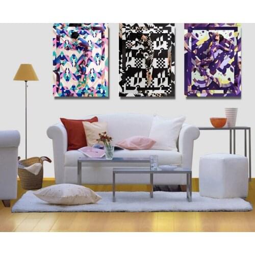 3 pieces spray painting pictures on oil canvas for living room decor and wallpaper, gallery