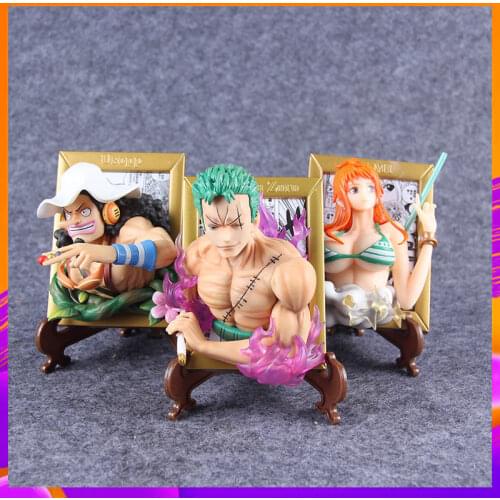Anime One Piece Gk Nami Zoro Usopp Head bust Portrait pvc Action Figure Model Toys