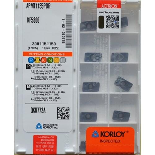 APMT1135PDR APMT1604PDR KF5800 original KORLOY APMT1135 APMT1604 carbide insert Processing: stainless steel and steel