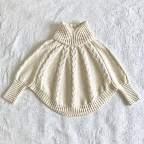 White Pure Color Cotton Batwing Sleeve Baby Girls Cardigan 2021 Autumn Knitted Kids Warm Sweaters Clothing Children Ins Outwear