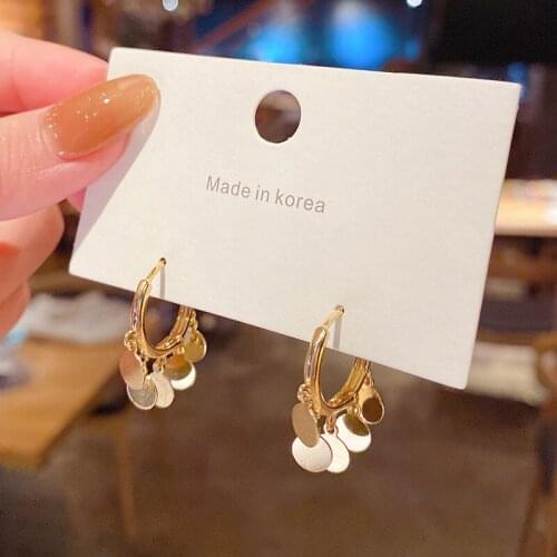 BLIJERY Korean Gold Color Small Circle Earrings Female Glitter Round Hoop Earrings for Women Temperament Boucles d'oreill