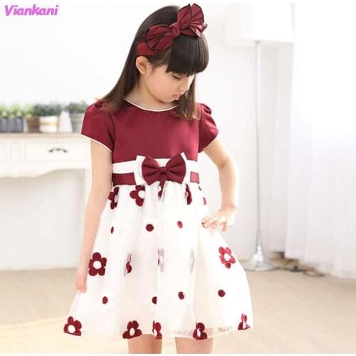 Floral Dress Girls 2021 Summer New Mesh Girls Dress Bow Kids Clothes Childrens Dress Spring Teen Girls Clothing 6 8 9 12 Years