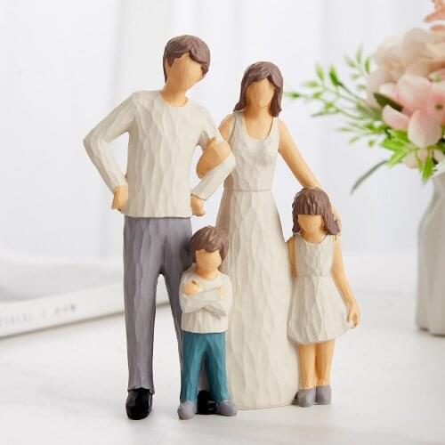 Home Decoration Accessories For Living Room Modern Family Figurines Decoration Mothers Day Birthday Gifts Office Desk Decor