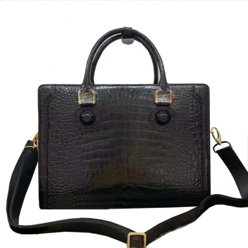 Fanzunxing Men Handbag Crocodile Leather Fandbag Male leather Bag