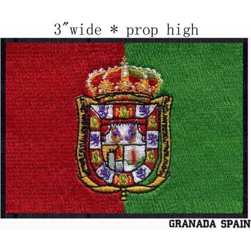 Granada, Spain Flag 3" wide embroidery patch for gothic/church /pomegranate