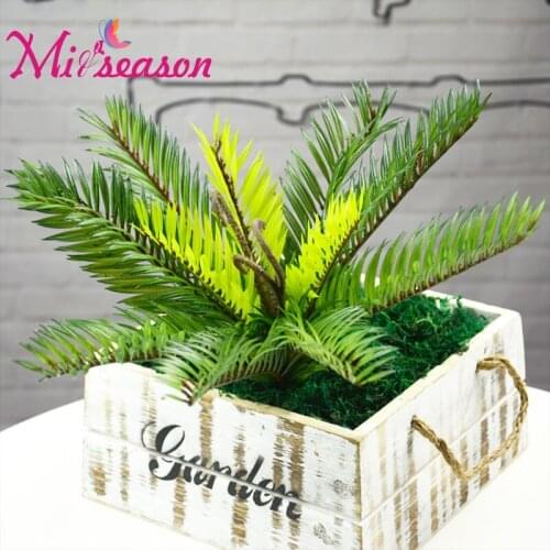 Miiseason Artificial Palm Tree Small Fern Green Plastic Fake Mini Coconut Plant For Home Wedding Decoration Arrangement