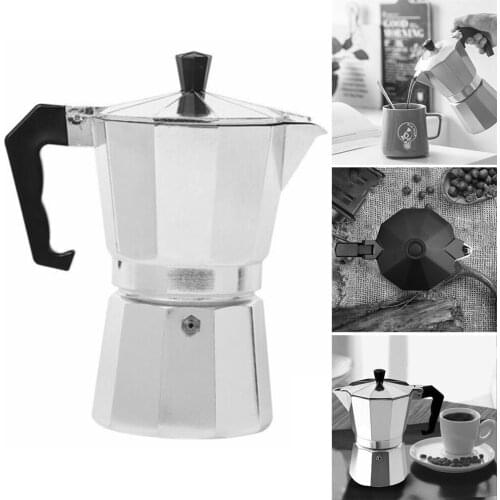 Italian Espresso Maker Coffee Moka Pot Stove Top Octagonal Aluminum Coffee Pot RERI889