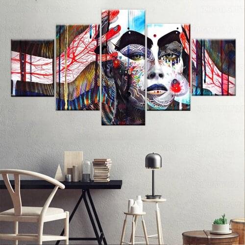 Korean bold character 5 Piece HD Wallpapers Art Canvas Print modern Poster Modular art painting for living room Home Decor