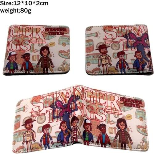 Stranger Things Will Mike Pu Short Wallet Leather Boys Girls Coin zip Pocket Bifold Photo Card Holder Layers Cartoon Print Purse