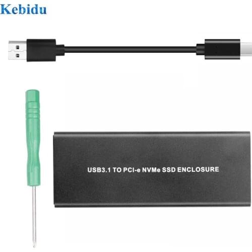 USB 3.1 Type-C to M Key M.2 SSD Enclosure Case with Cable for Intel 600P NGFF PCI Express NVMe
