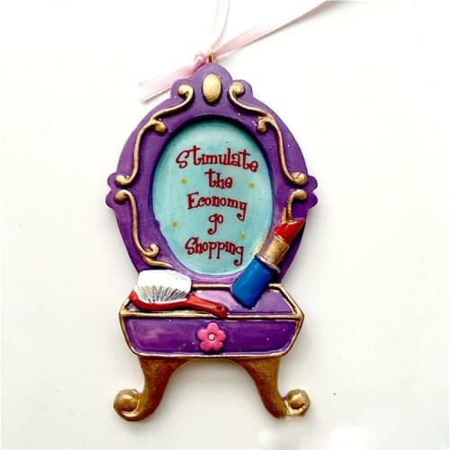 Luyou 1pcs Classic Dressing Table Silicone Cake Mold DIY Mirror Chocolate Fondant Cake Decoration Tools FM1695