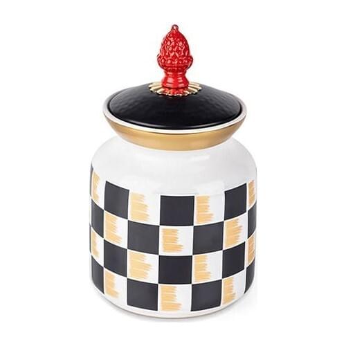 Mondecor Kermanhome Checkered Medium Size Jar 19 X10 cm TRK1029